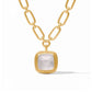 Julie Vos “Sahara” Statement Necklace - Gold/Iridescent Clear Crystal