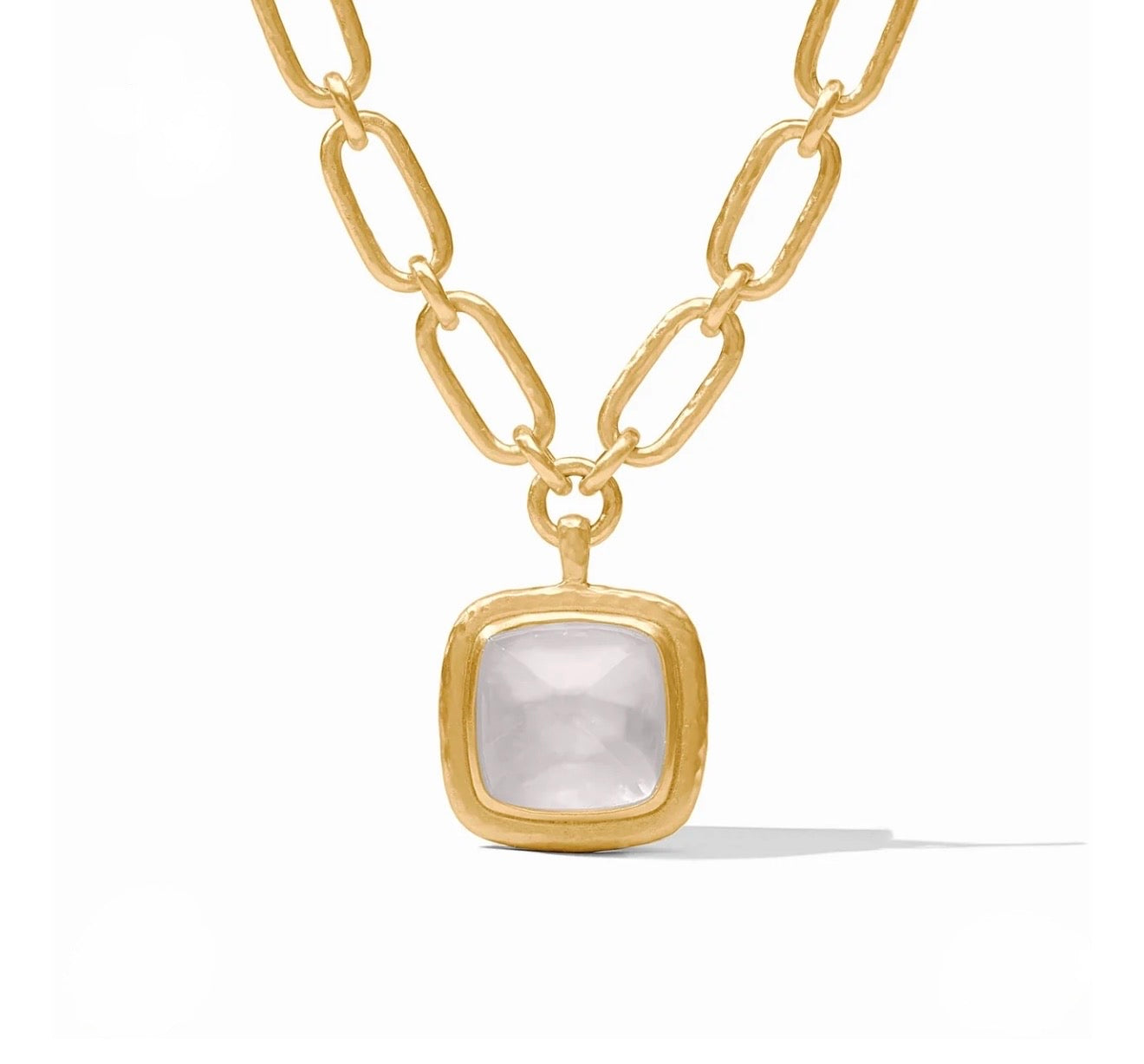Julie Vos “Sahara” Statement Necklace - Gold/Iridescent Clear Crystal