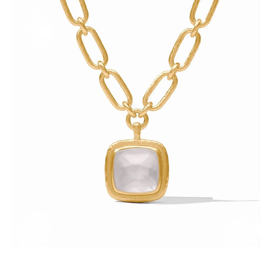 Julie Vos “Sahara” Statement Necklace - Gold/Iridescent Clear Crystal