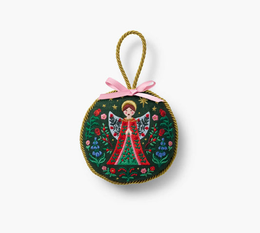 Rifle Paper Co. "Angel" Embroidered Ornament