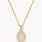 Kendra Scott Daphne Crystal Frame Pendant Necklace-Gold Iridescent Drusy