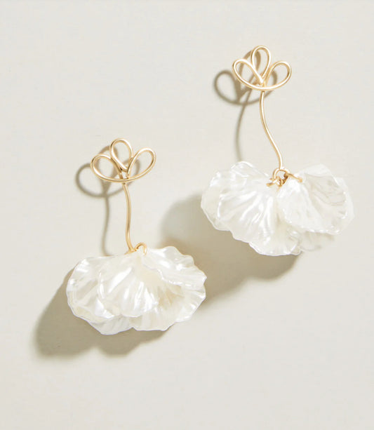 Spartina 449 Corolla Stem Earrings-Pearl