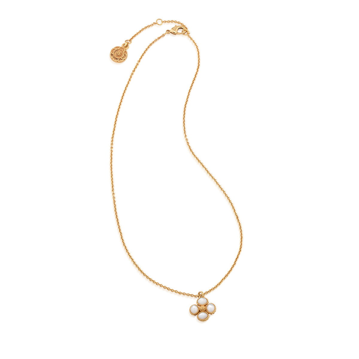Capucine de Wulf “Berry Clover” Double-sided Charm Necklace 18"- MOP