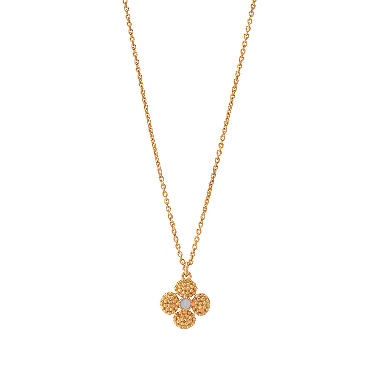 Capucine de Wulf “Berry Clover” Double-sided Charm Necklace 18"- MOP