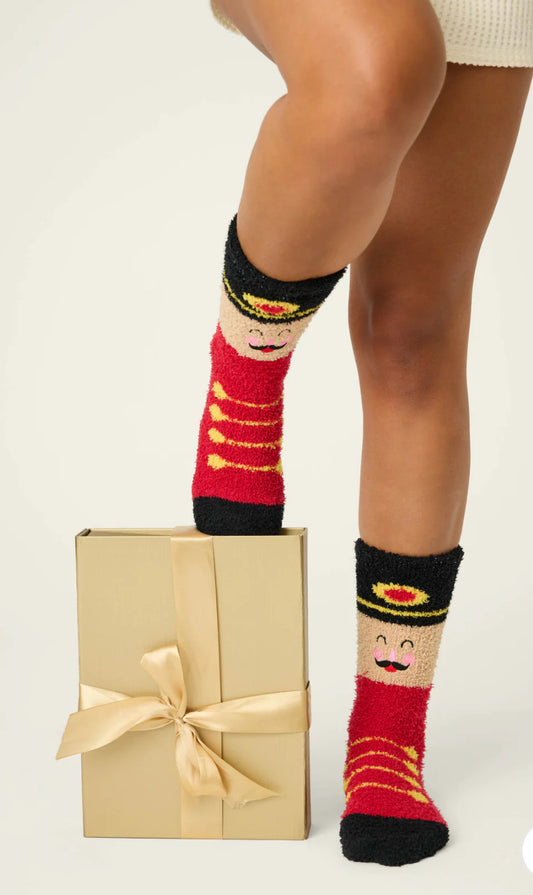 PJ Salvage Cozy Crew Socks-Nutcracker