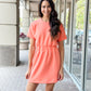 Spanx AirEssentials Cinched T-shirt Dress- Sunset Peach