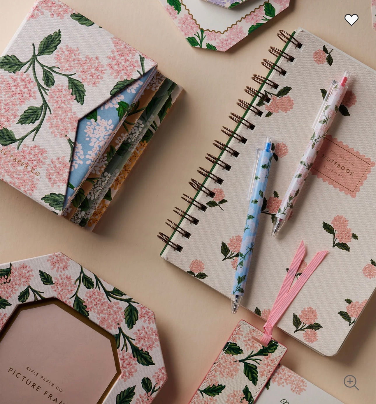 Rifle Paper Co. "Pink Hydrangea" Spiral Notebook