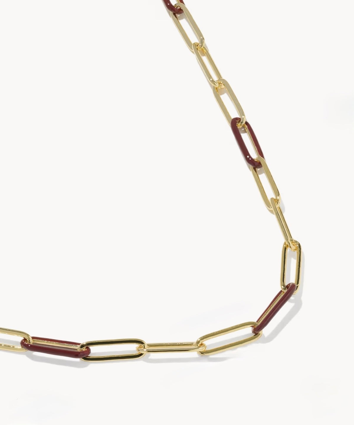 Kendra Scott Courtney Enamel Link Necklace - Gold Burgundy Enamel