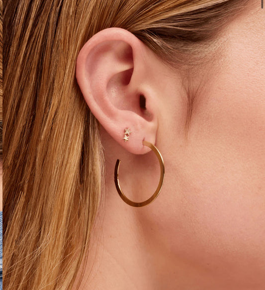 LeMel Flat Gold Hoop Earrings-Medium