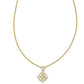 Kendra Scott Dira Crystal Pendant Necklace-Gold White Crystal