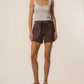 Kut from the Kloth "Katana" High Rise Drawstring Short-Chocolate