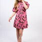 Uncle Frank Rose Pin Tuck Dress- Brown