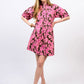 Uncle Frank Rose Pin Tuck Dress- Brown