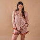 The Darling Effect Slumber Party Pajama Shorts Set-Maple Gingham