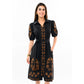 Uncle Frank Placket Embroidered Dress - Black