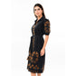 Uncle Frank Placket Embroidered Dress - Black
