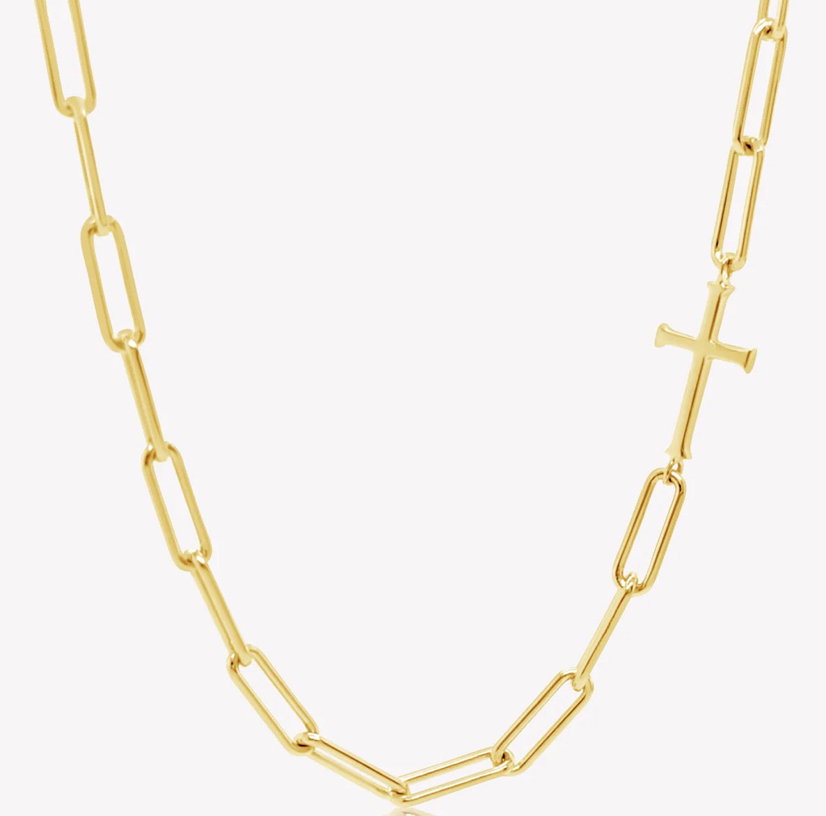 Rizen Chain Breaker Cross Necklace-Gold