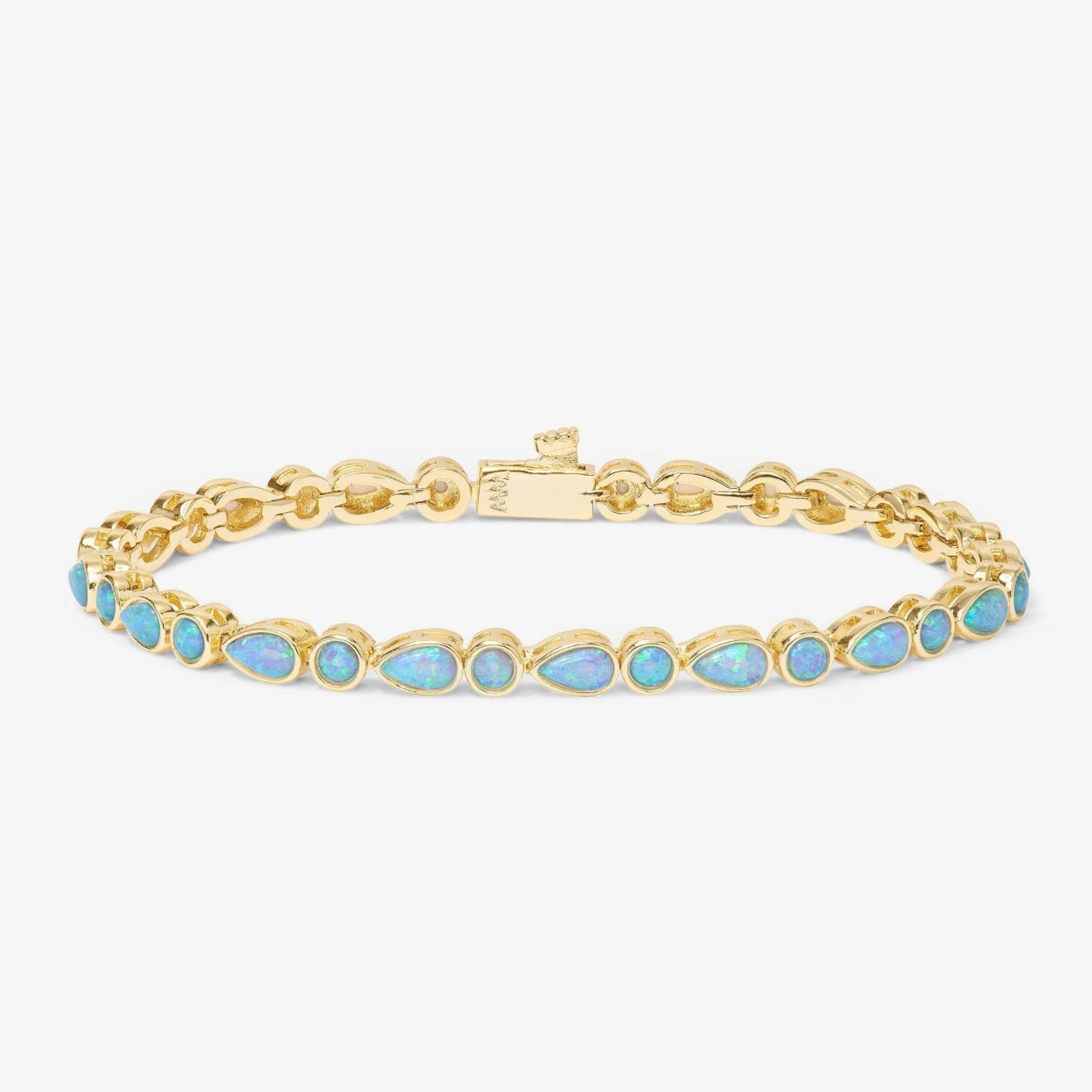 Melinda Maria “Isla” Tennis Bracelet-Gold/Blue Opal
