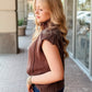 KLd "Stanley" Mock Neck Sweater Vest-Brown