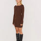 Mink Pink “Dakota” Bead Detail Mini Dress - Chocolate