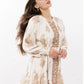 Uncle Frank Metallic Trim Paisley Dress-Ivory