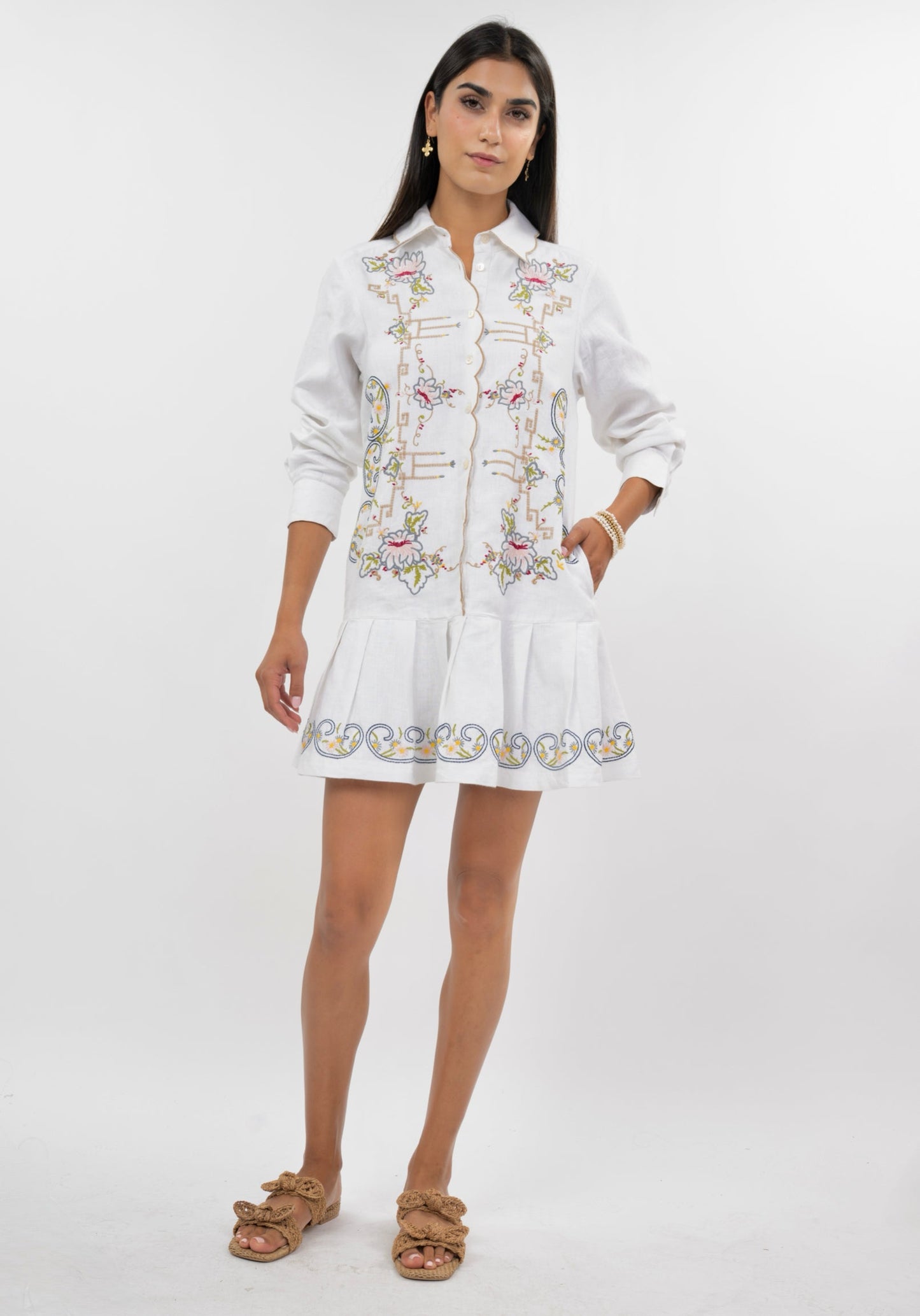 Uncle Frank "Table Linens" Dress-White