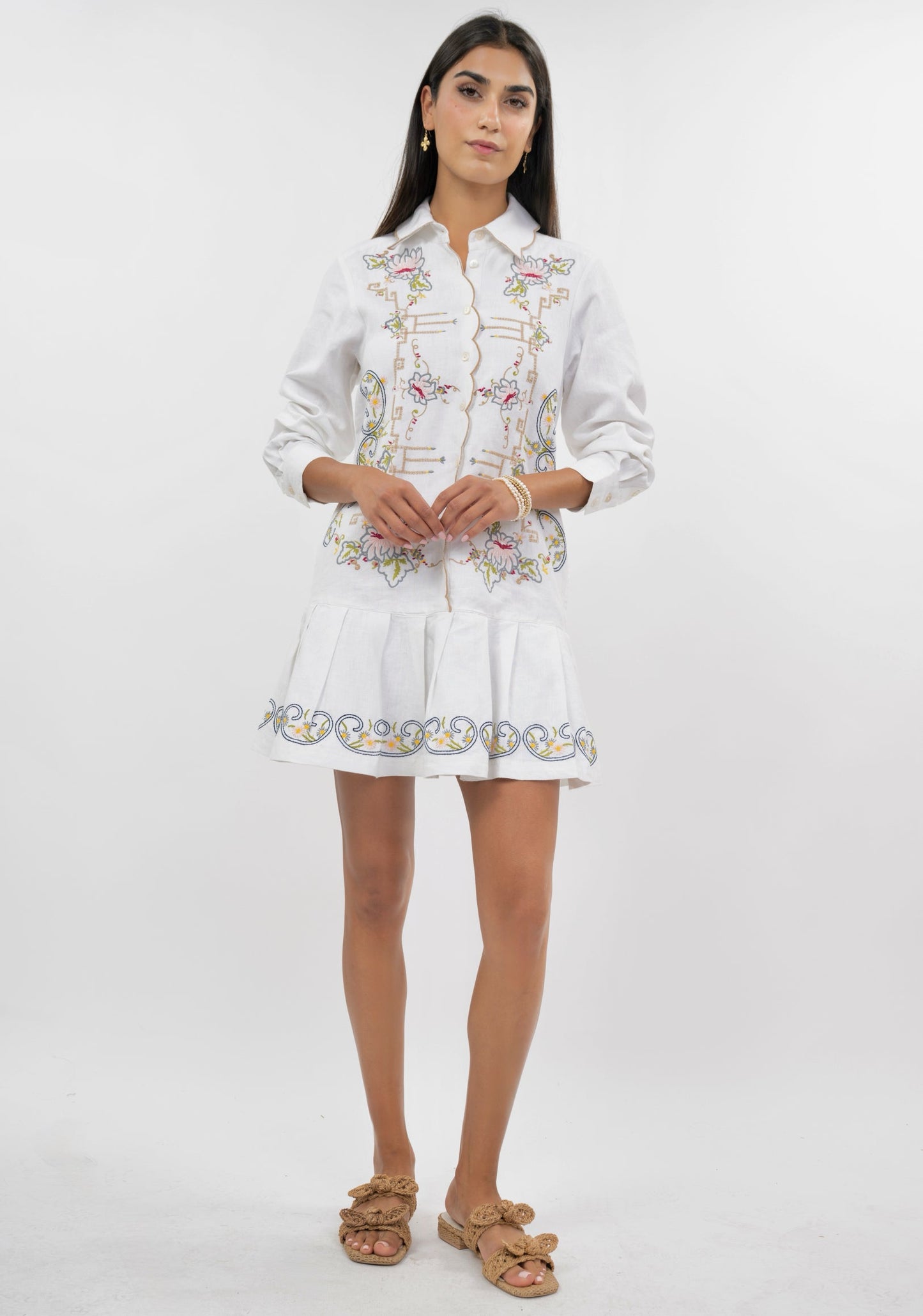Uncle Frank "Table Linens" Dress-White