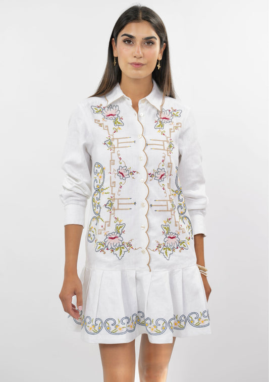 Uncle Frank "Table Linens" Dress-White