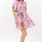 Uncle Frank Floral Gauze Dress-Pink
