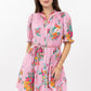 Uncle Frank Floral Gauze Dress-Pink