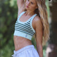 Free People Movement "Go To" Stripe Bra-Frosty Combo
