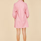 Dolce Cabo Vegan Leather Puff Sleeve Dress-Pink
