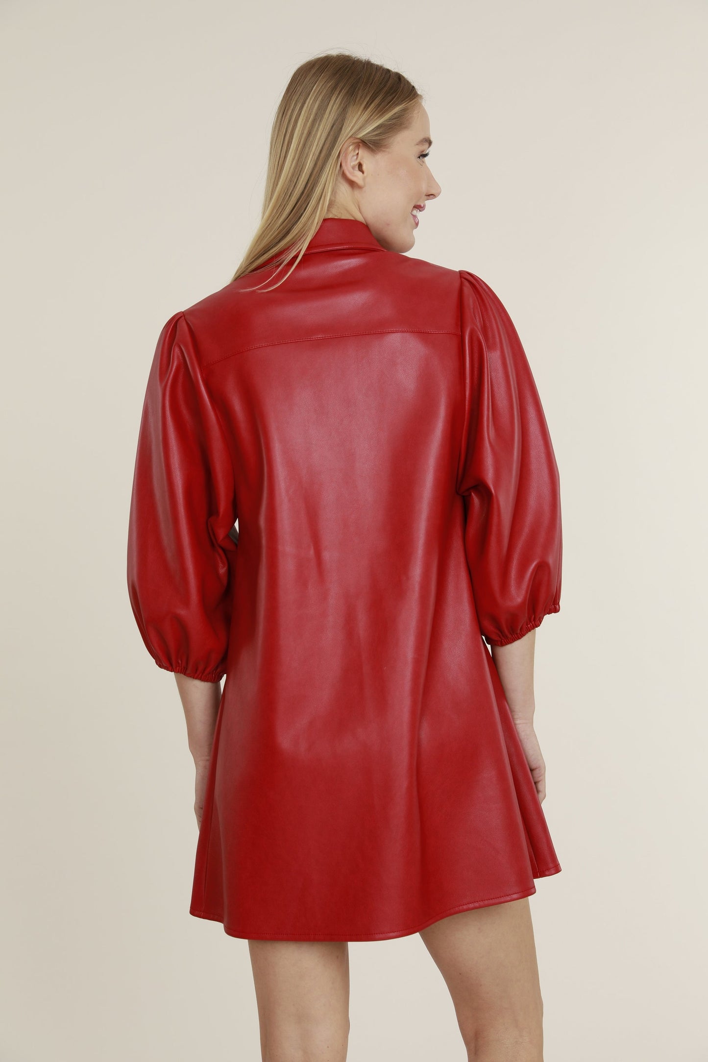 Dolce Cabo Vegan Leather Tunic/Dress- Red