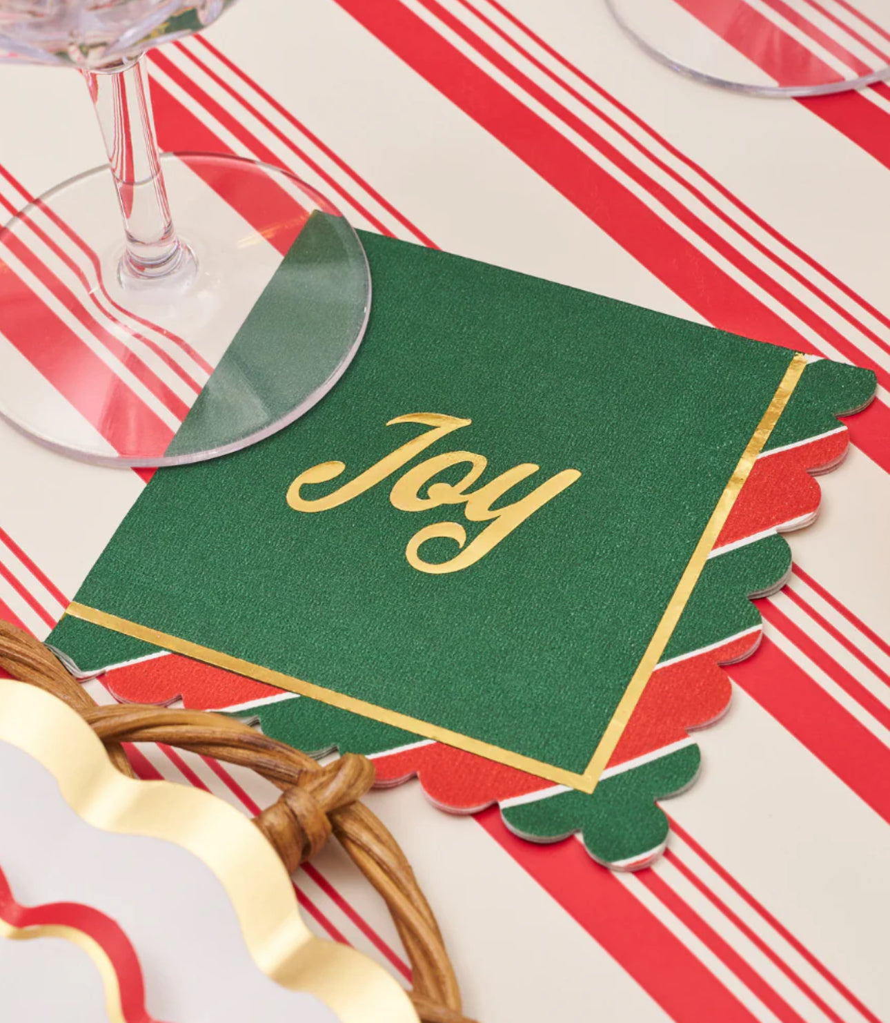 Sophistiplate Joyful Christmas Cocktail Napkin - Thumbnail 3