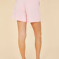 Dolce Cabo Elastic Back Buckle Shorts-Pink