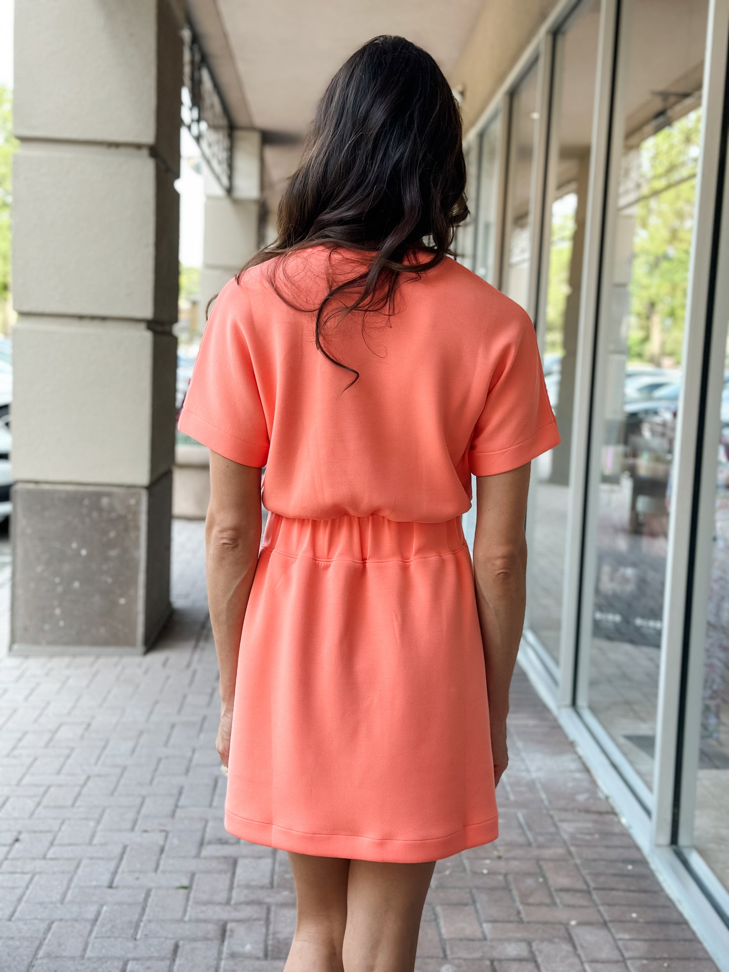 Spanx AirEssentials Cinched T-shirt Dress- Sunset Peach