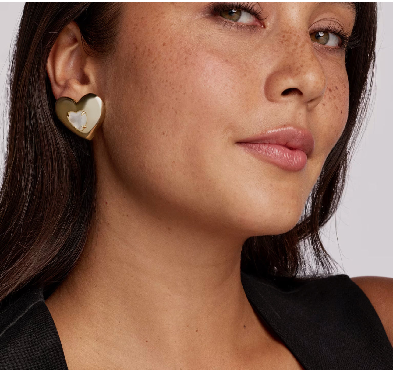 Kendra Scott Sasha Heart Stud-Gold Freshwater Cultured Pearl