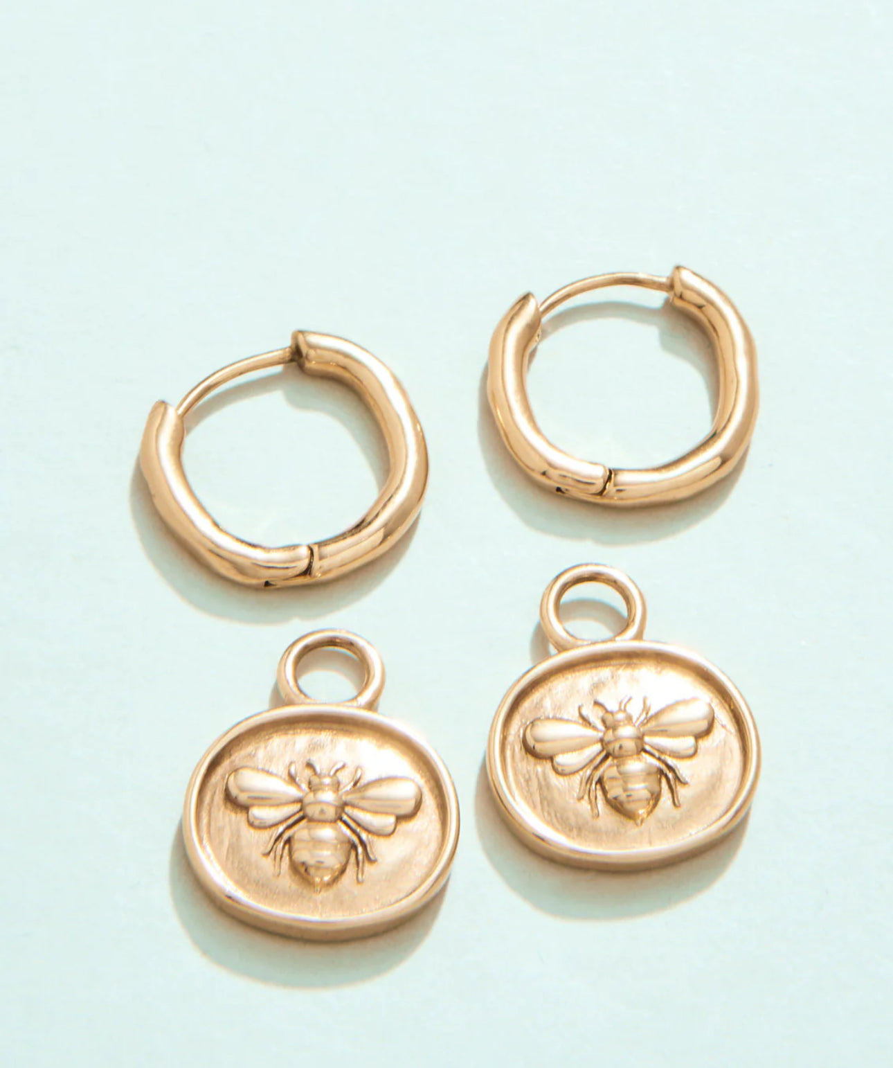 Spartina 449 SP Mason Bee Convertible Hoop Earrings-Bee