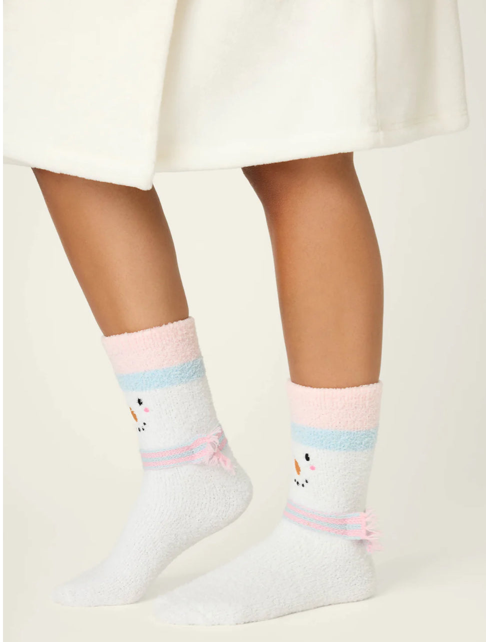 PJ Salvage Cozy Ski Jammie Crew Socks-Snowman