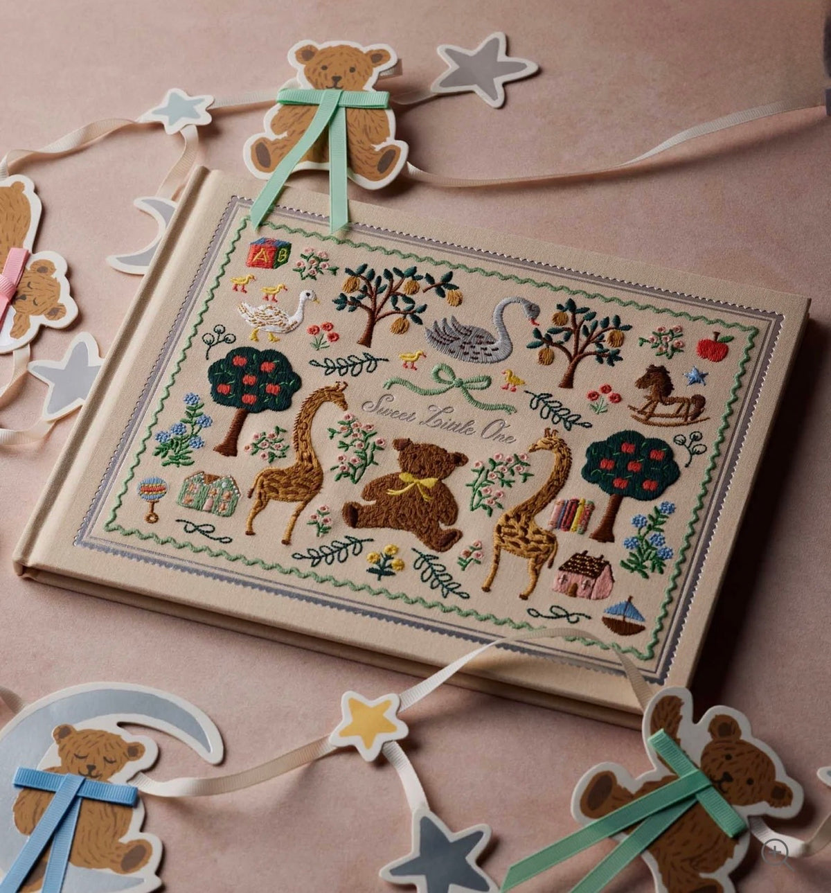 Rifle Paper Co. "Sweet Little One" Embroidered Baby Book