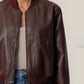 Kut from the Kloth "Steph" Zip Front Bomber Jacket-Bordeaux
