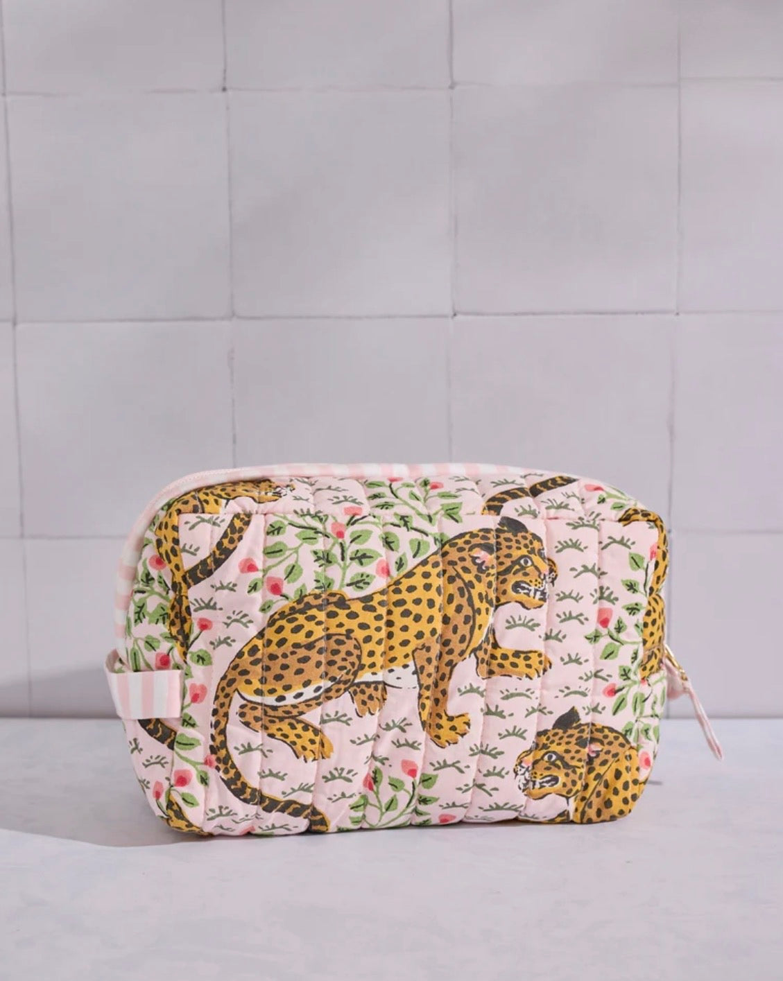Printfresh "Bagheera" Quilted Pouch-Blush