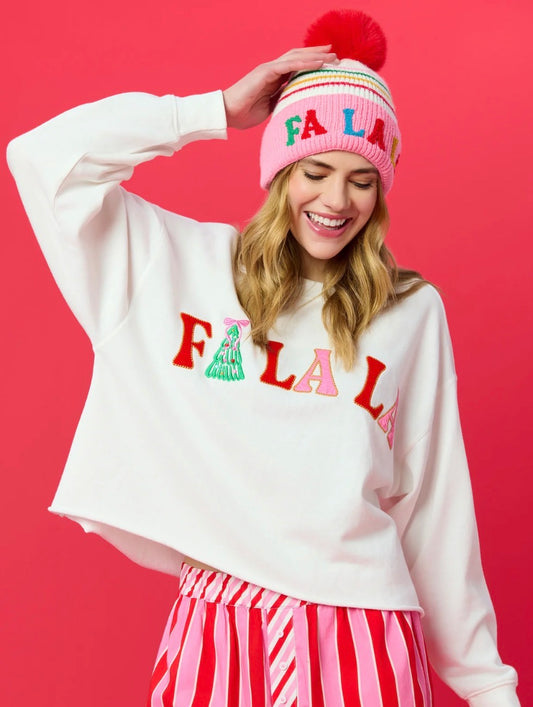 Shiraleah "Fa La La" Lounge Sweatshirt-White