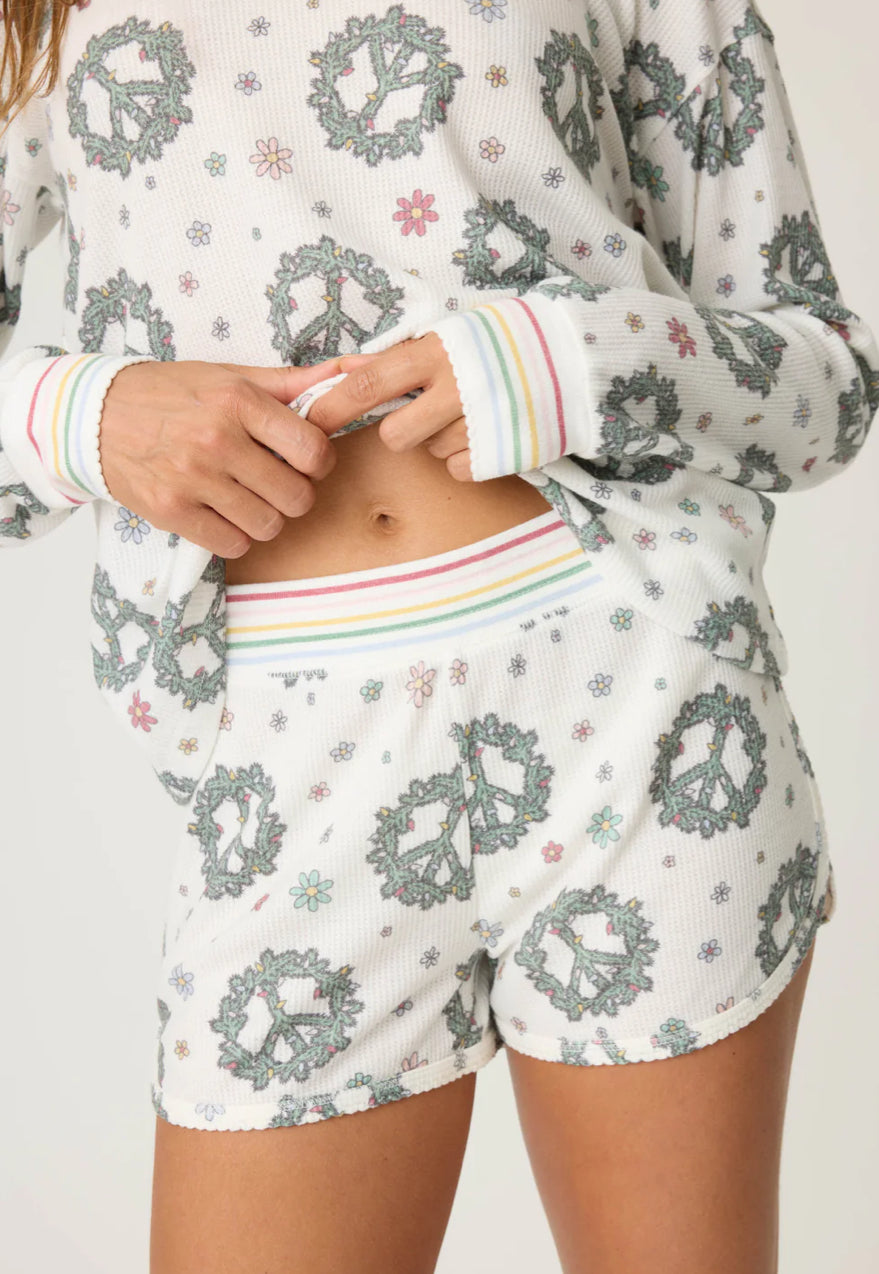 PJ Salvage "Joy to the World" Sleep Short-Ivory