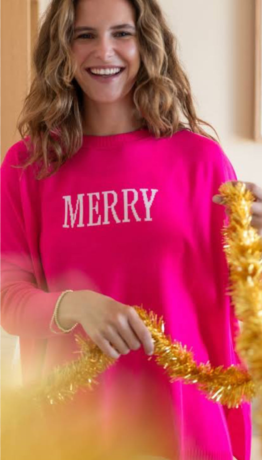 Mersea "Merry" Catalina Crewneck-Hot Pink