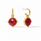 Julie Vos “Honeybee” Hoop & Charm Earring - Gold/Iridescent Ruby Red