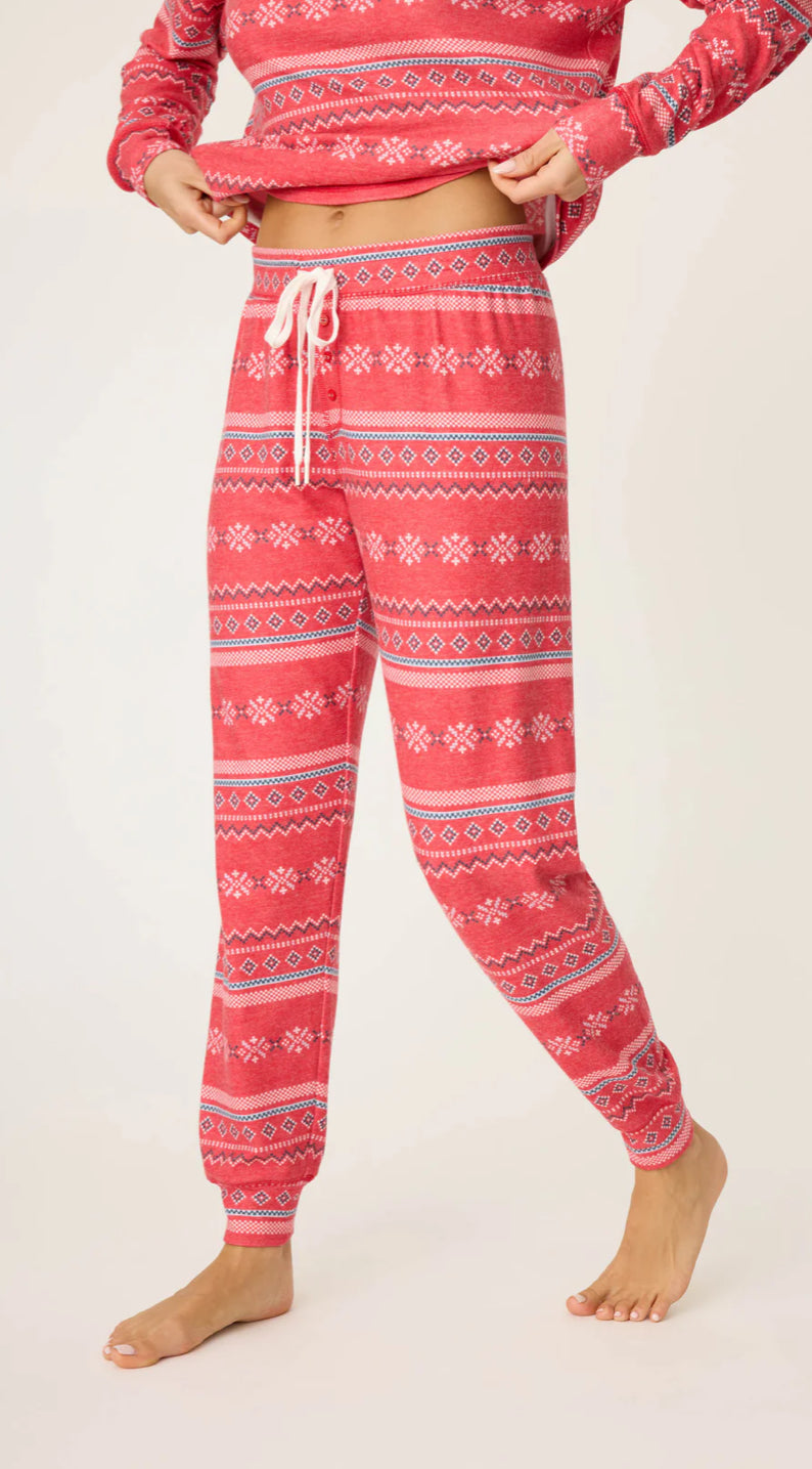 PJ Salvage "Snowflake Kisses" Jammie Pant- Red