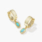 Kendra Scott Mini Ellie Wide Huggie-Gold/Blue Lab Grown Opal