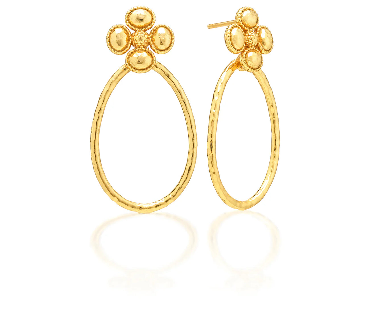 Capucine de Wulf “Berry Clover” Teardrop Earrings-Gold