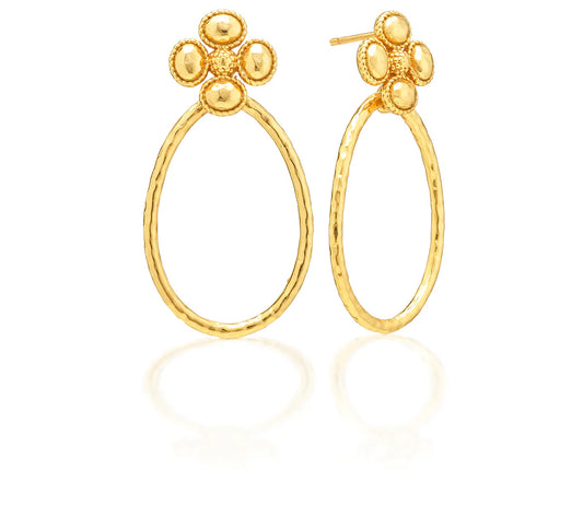 Capucine de Wulf “Berry Clover” Teardrop Earrings-Gold